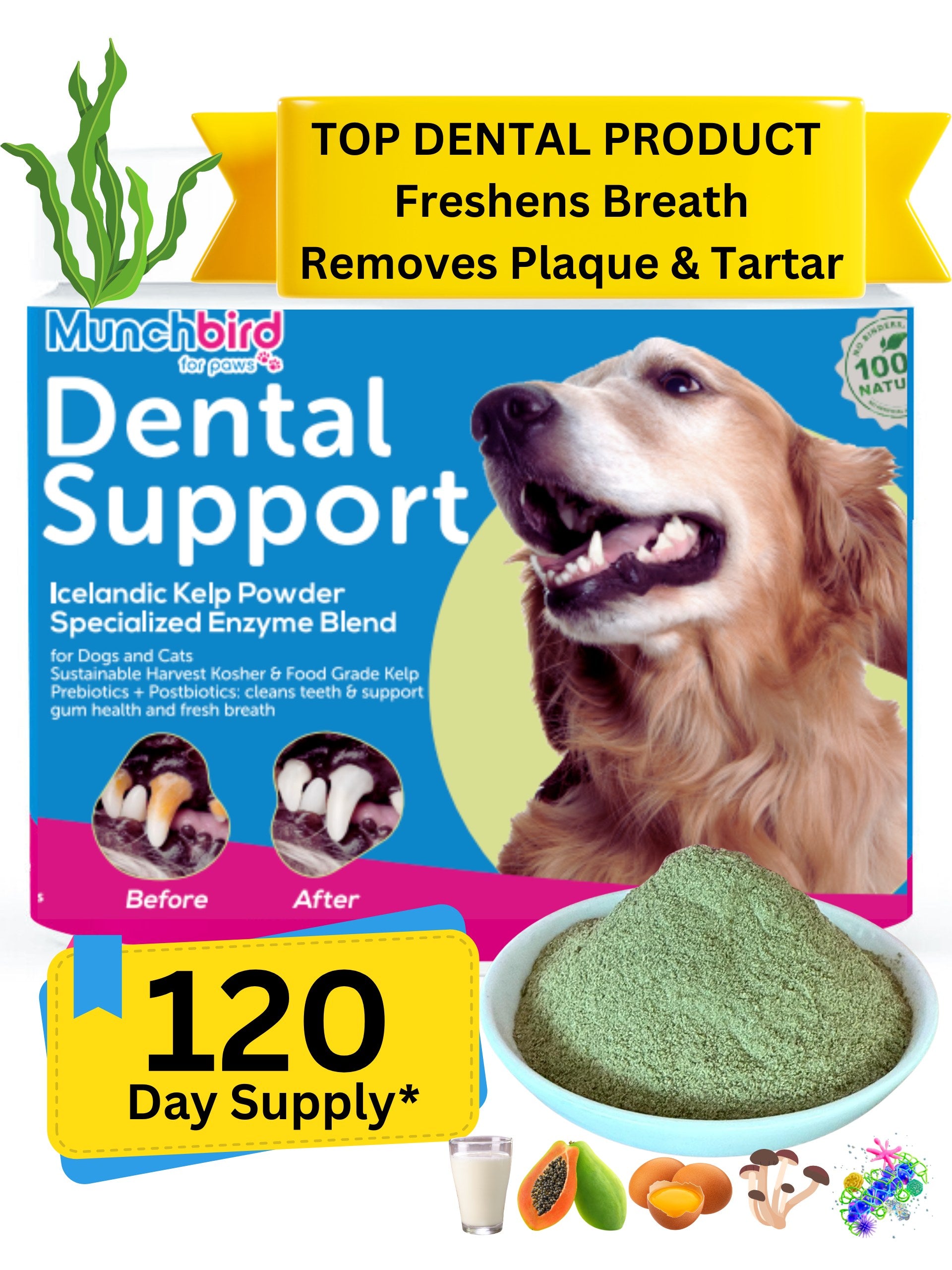 犬猫生活　DENTAL POWDER Amazon.com : Dog Teeth Cleaning Powder，Dog Dental Powder