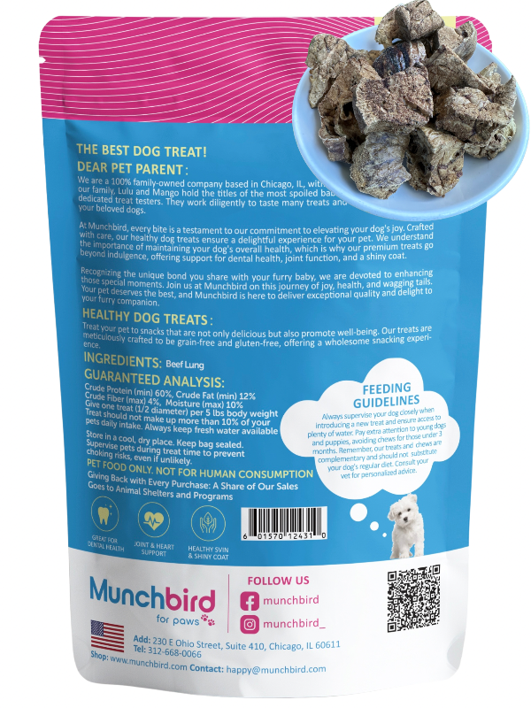 Munchbird Beef Lung Beef Liver Dehydrated Dog Treats