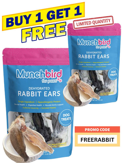 Rabbit Ear Dog Treats l Natural Treats, 3.5 oz Bag (12-15 counts)