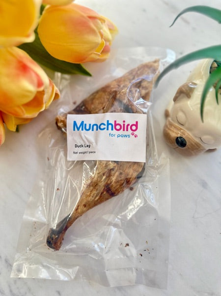 Healthy Dog Treats, Munchbird Air-Dried Duck Leg Dog Treat