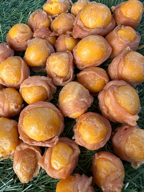 Munchbird Chicken Jerky Wrapped Egg Yolks Dog Treats Healthy All Natural Dehydrated Dog Treats 