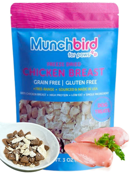 Chicken Breast Food Topper for Dogs & Cats, Freeze-Dried, High Protein Low Fat