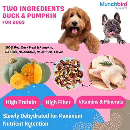 Duck and Pumpkin Dog Treats, Natural Fiber for Digestive Health Support