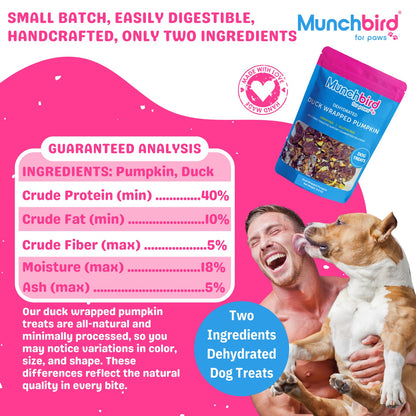Duck and Pumpkin Dog Treats, Natural Fiber for Digestive Health Support