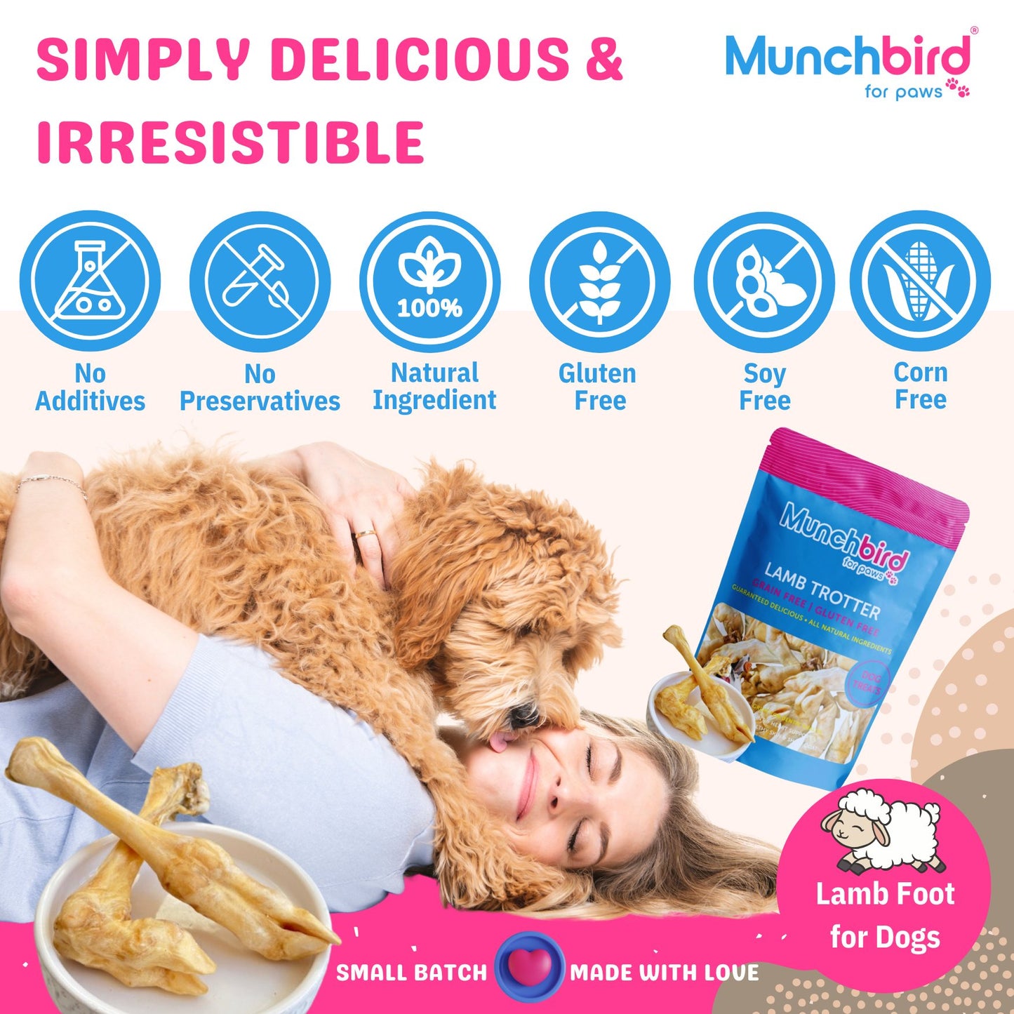 Dental Care Bundle: Lamb Trotter & Rabbit Ears Dog Treats