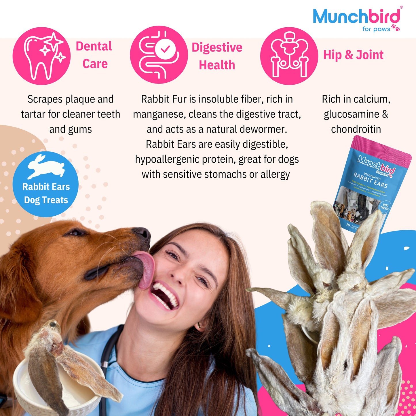 Dental Care Bundle: Lamb Trotter & Rabbit Ears Dog Treats