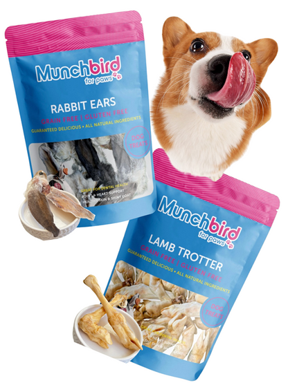 Value Pack Dog Food: Lamb Trotter & Rabbit Ears Dog Treats, Dental Treats Combo